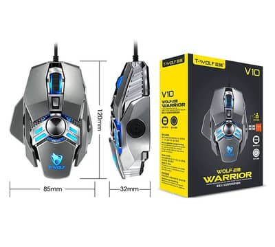 T-WOLF V10 Warrior RGB Gaming Mouse