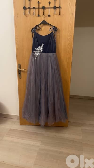 purplish blue wedding guest dress