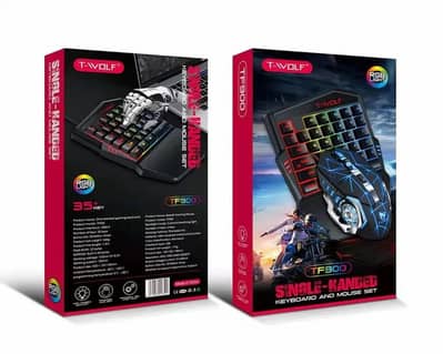 Gaming set one-handed keyboard and mouse T-WOLF TF900  RGB