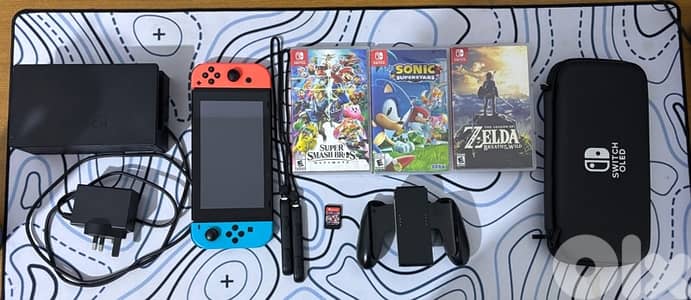 Nintendo Switch (Full Accessories and Games)