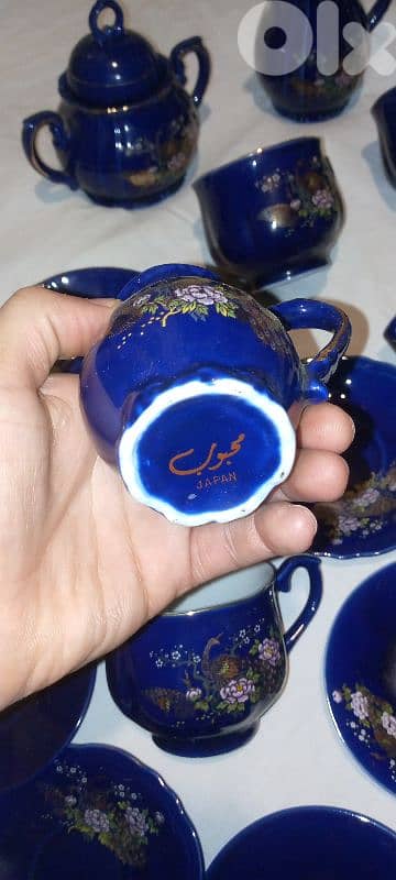 ٢٥ قطعة ياباني اصلي بورسلان ازرق كوبالت 6