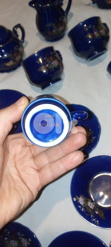 ٢٥ قطعة ياباني اصلي بورسلان ازرق كوبالت 8