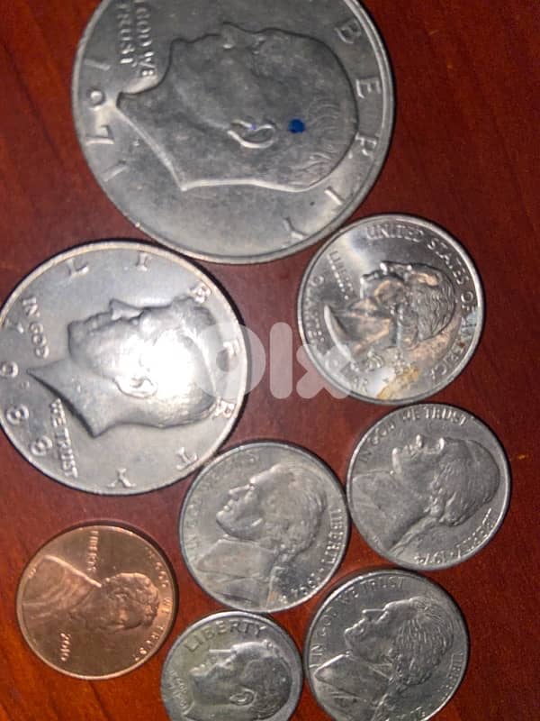 مجموعة عملات أمريكية أصلية متنوعة – One Dollar, Half Dollar, Cents … 1