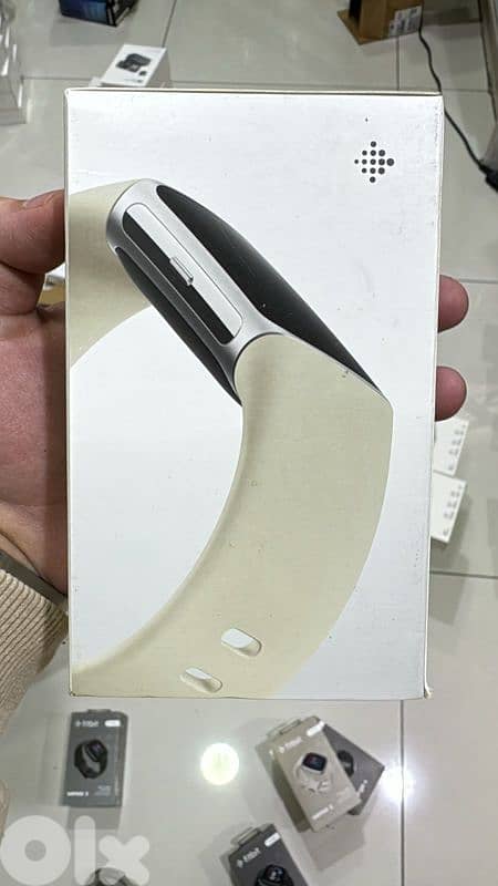 Fitbit Charge 6 silver case,porcelain band 1