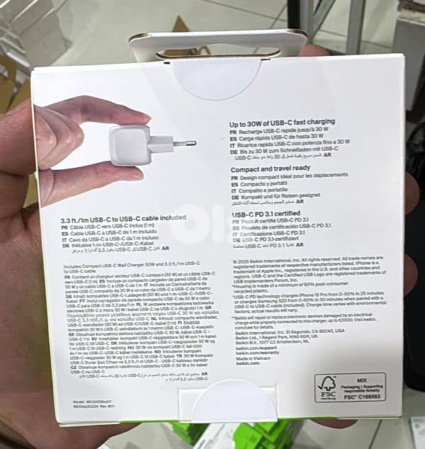 Belkin Boostcharge compact usb-c wall charger 30w 2pin 1