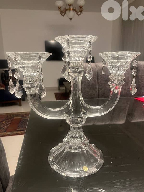 شمعدان كرستال اصلي درجه اولى كرستال جديد عدد 1 ارتفاع 32cm 3