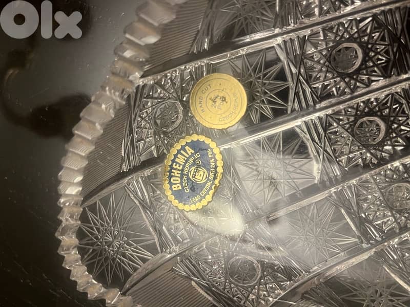 صحن كرستال بوهيمي كبير الحجم نقش ناعم درجه اولى عدد ١ 20cm * 54cm 4
