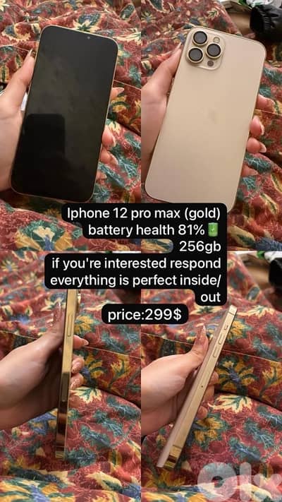 IPHONE 12 pro max gold