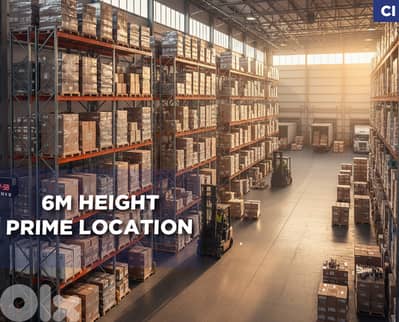 Prime Warehouse for rent - 6m Height - zouk mikael REF#CI130501