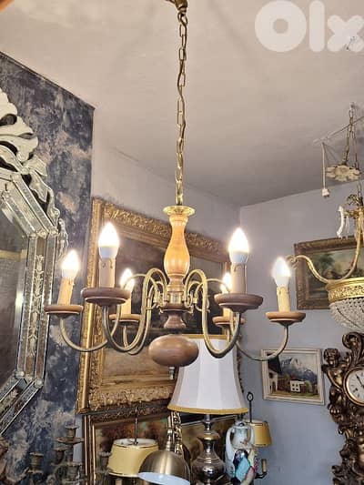antique flemish 6 lamps chandelier