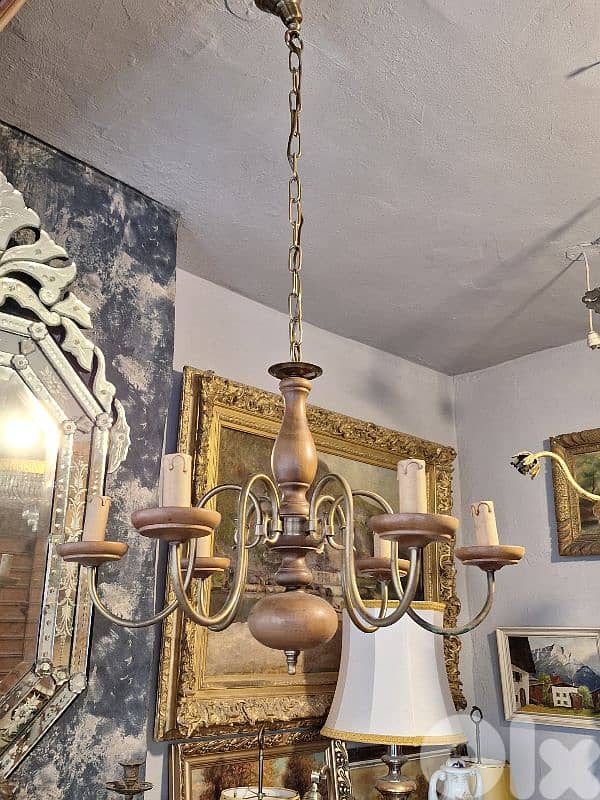 antique flemish 6 lamps chandelier 3
