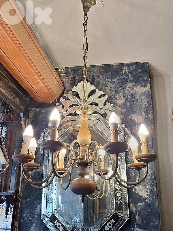 antique 8 lamps flemish chandelier 1