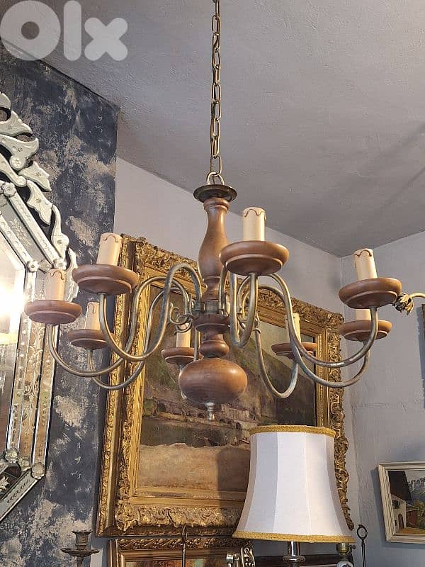 antique 8 lamps flemish chandelier 3
