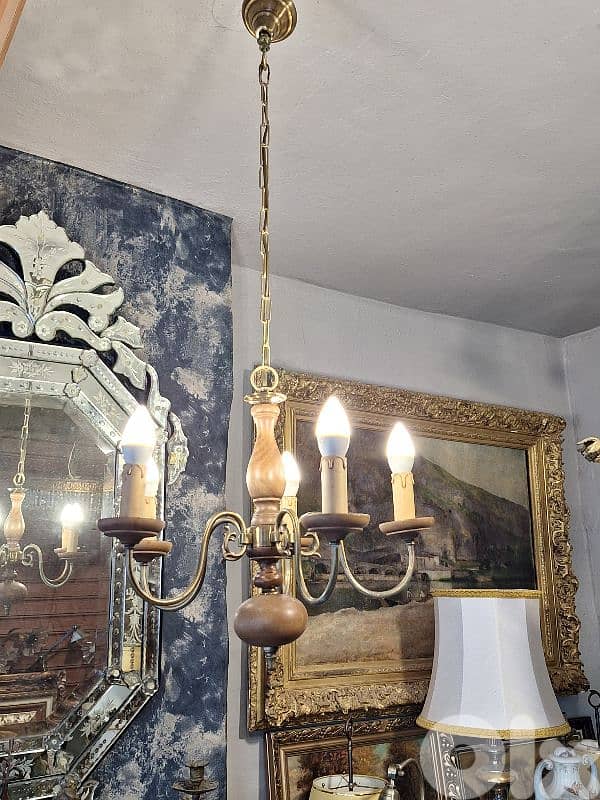 antique flemish 5 lamps chandelier 2