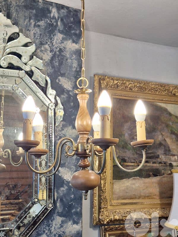 antique flemish 5 lamps chandelier 3