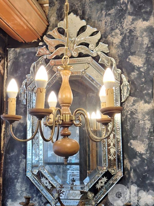 antique flemish 5 lamps chandelier 4