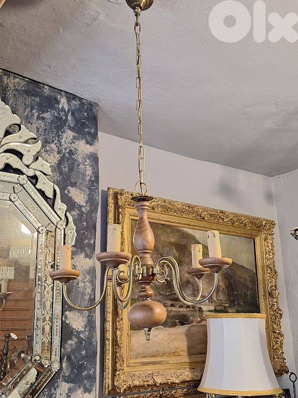 antique flemish 5 lamps chandelier 6