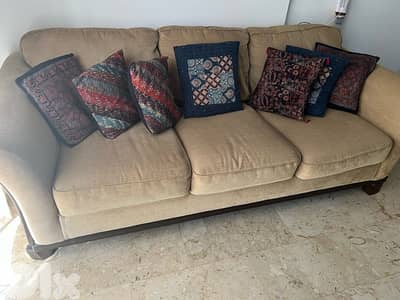 Beige sofa set
