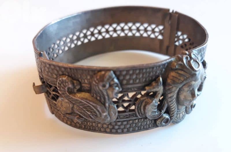 Antique 50's Silver Cuff Bracelet 6