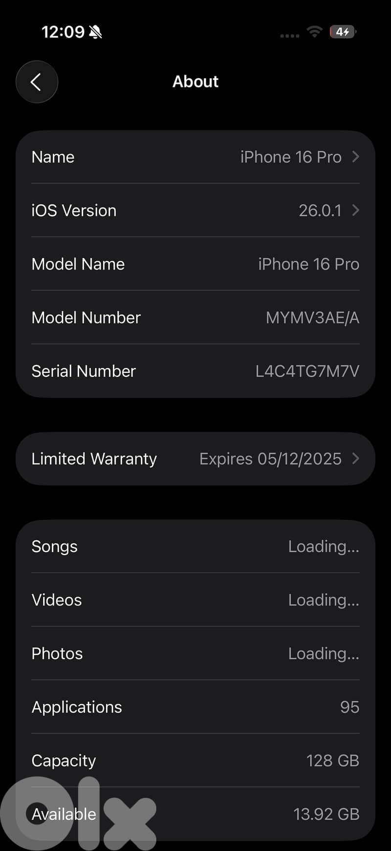 iPhone 16 pro black 128 GB 6