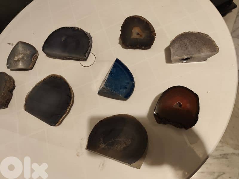rare collection of natural stone,aguaye,quartz,9 pieces 13