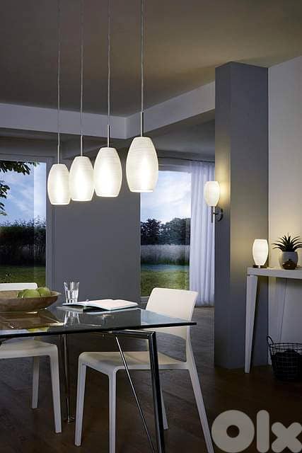 EGLO Batista 3 – Hand-Wiped Glass Pendant Lighting for Dining Rooms 1