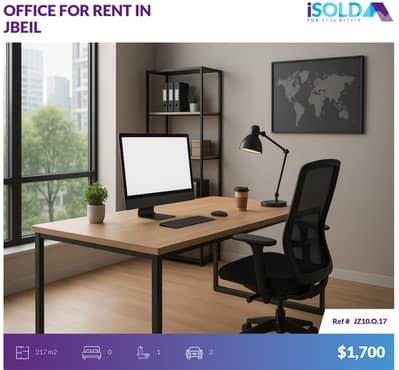 217m2 Prime office+terrace 4rent in Jbeil Town - مكتب للإيجار في جبيل