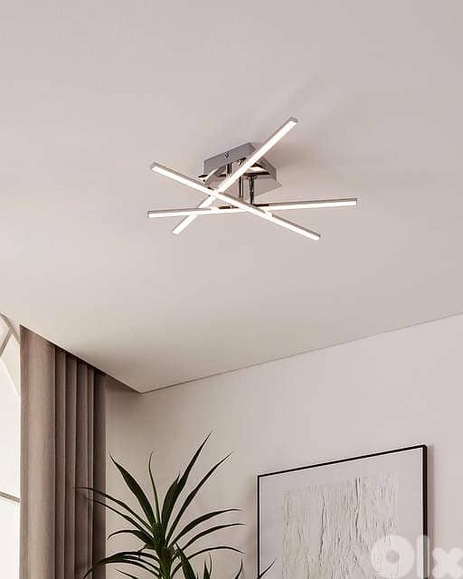 Casalux Chrome LED Ceiling Light – Modern Criss-Cross Design 1
