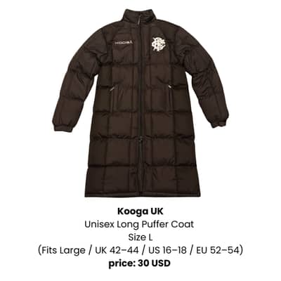 KOOGA UK Unisex Long Puffer Coat
