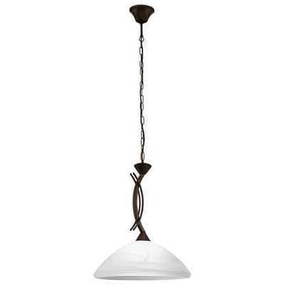 EGLO Vinovo Pendant Light – Classic Dark Brown Alabaster Fixture