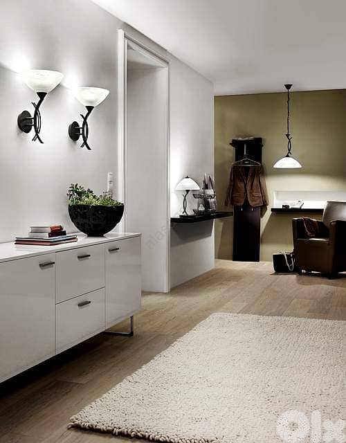 EGLO Vinovo Pendant Light – Classic Dark Brown Alabaster Fixture 1