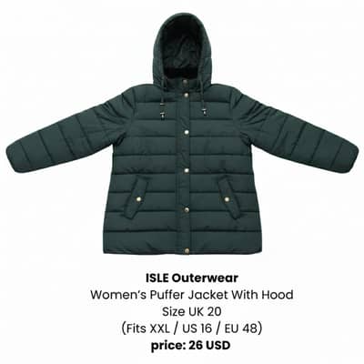 ISLE Outerwear Women’s Puffer Jacket With Hood