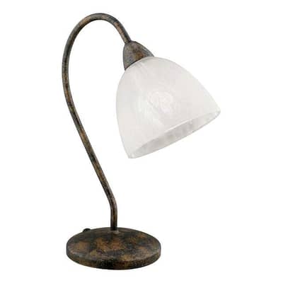 EGLO Dionis Vintage Table Lamp with Alabaster Shade – Rust Finish