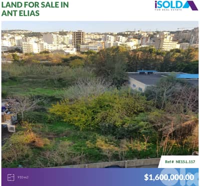 910m2 land+mountain/sea view 4sale in Ant Elias - أرض للبيع في أنطلياس
