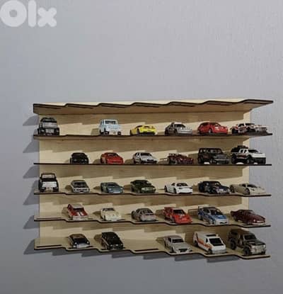 Hot wheels wood wall stand display