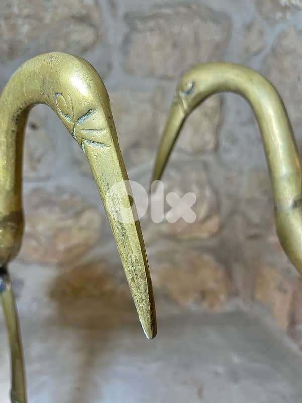 Solid Brass Deer and Cranes 4