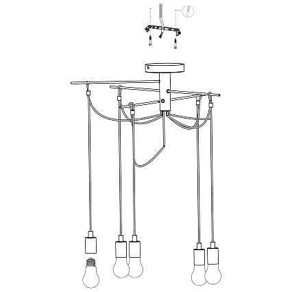 EGLO Musara Pendant Light – Industrial Black Steel 6-Bulb Dining Lamp 3