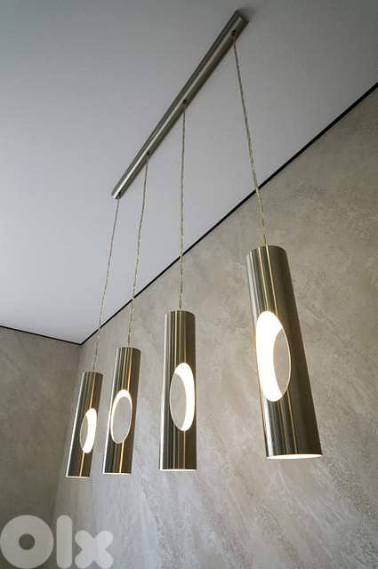 EGLO Ceratella 4‑Light Linear LED Pendant – Satin Nickel, Warm Glow 1