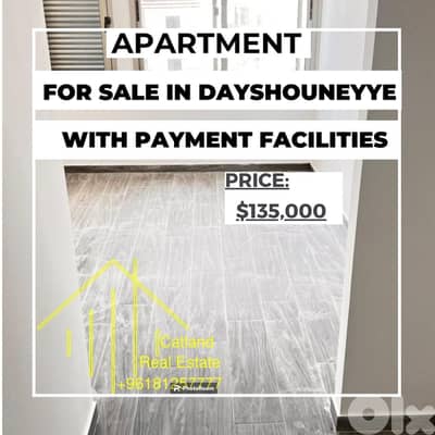 2Bedroom apart for sale / $135K in Daychounieh with payment facilities
