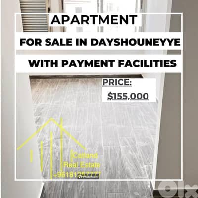 2Bedroom apart for sale / $155K in Daychounieh with payment facilities