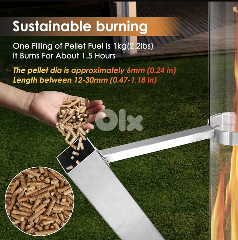 BELAVI Rocket Patio- wood pellet heaters/4$ delivery. 6