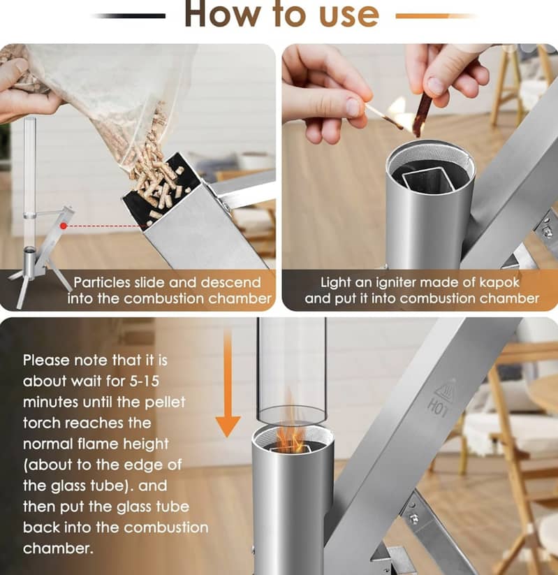 BELAVI Rocket Patio- wood pellet heaters/4$ delivery. 10