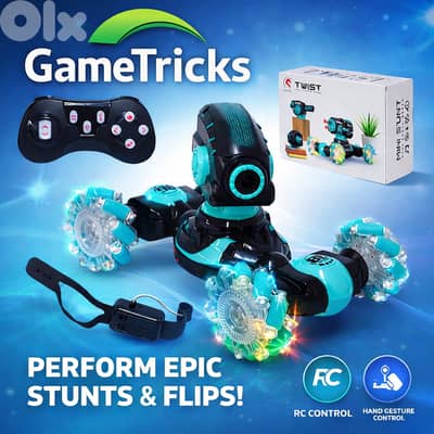 Pill thrower with smart remote control car stunt move with hand motion