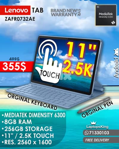 LENOVO TAB ZAFR0732AE MEDIATEK DIMENSITY 6300 11" / 2.5K TOUCHSCREEN LENOVO TAB ZAFR0732AE MEDIATEK DIMENSITY 6300 11" / 2.5K TOUCHSCREEN