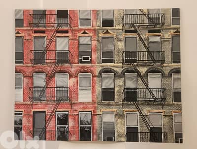 NY facade, 100x75cm handmade painting