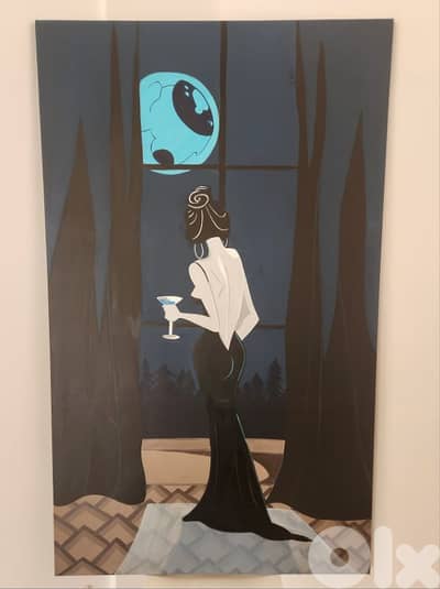 lady of the house, 2 meters x 1 handmade painting