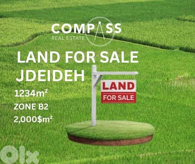 Land for sale in Jadeideh area 1234 square meters