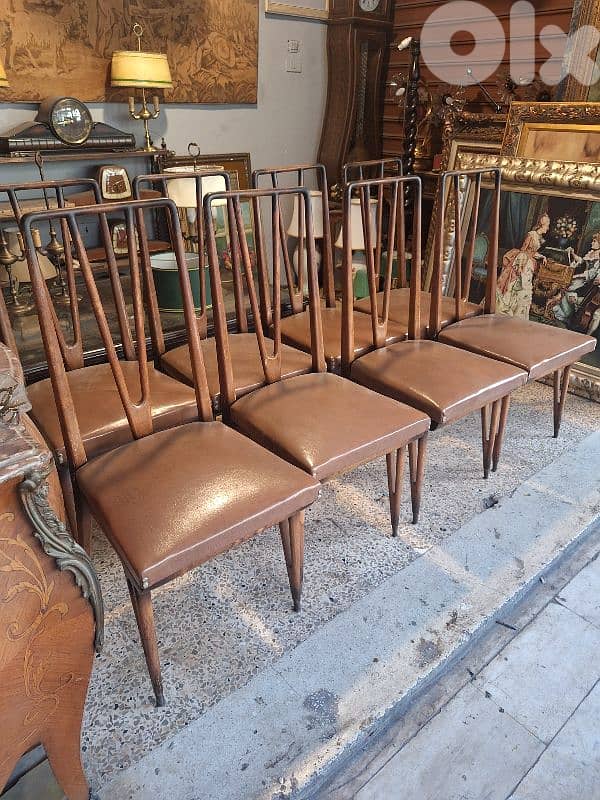 1950 dining 8 chairs leather 2