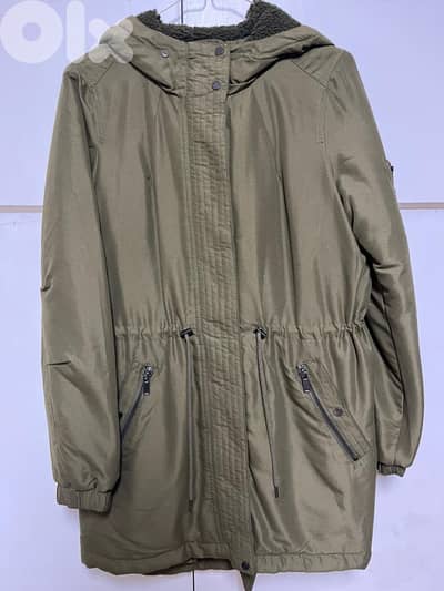 Women’s Hooded Winter Parka Coat – Olive Green