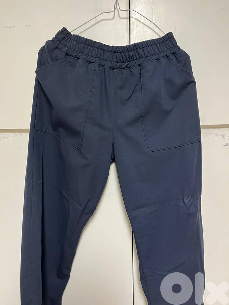 Medical Scrub Set – Navy Blue (Top & Pants) 1